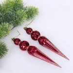 Ёлочные игрушки «Волшебная сосулька» 17,8 см (набор 2 шт), Рубин/розовое золото