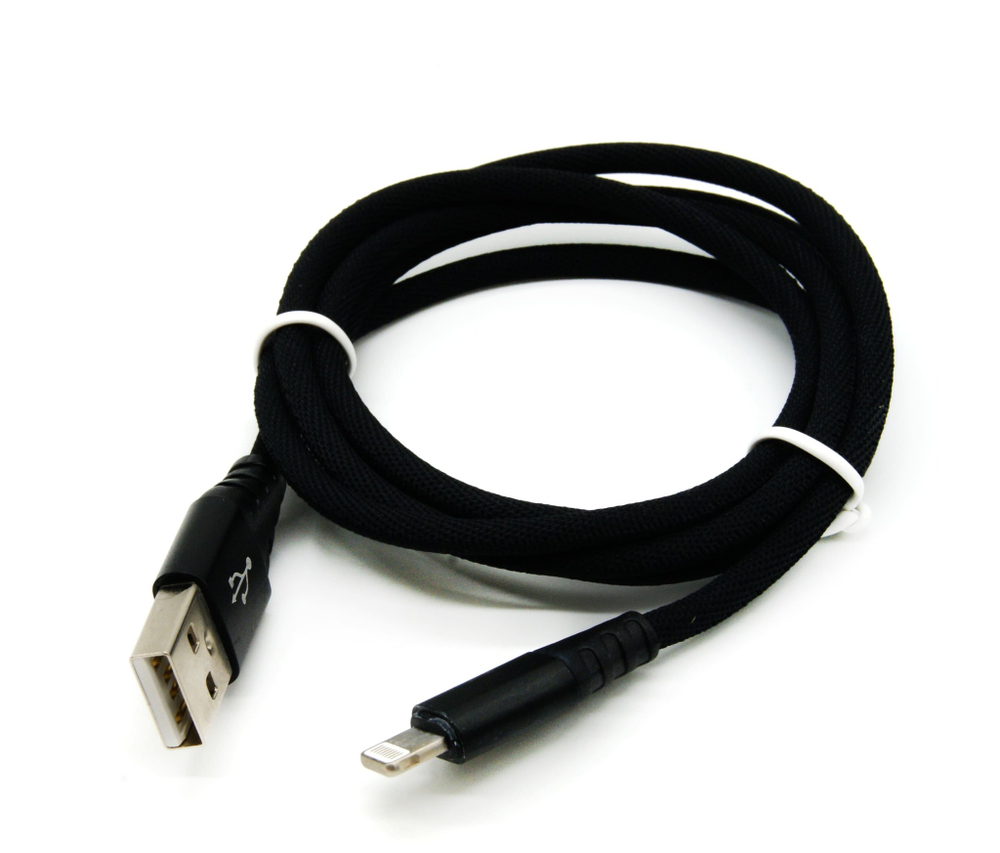 Кабель USB - Lightning Print (черный) 1м