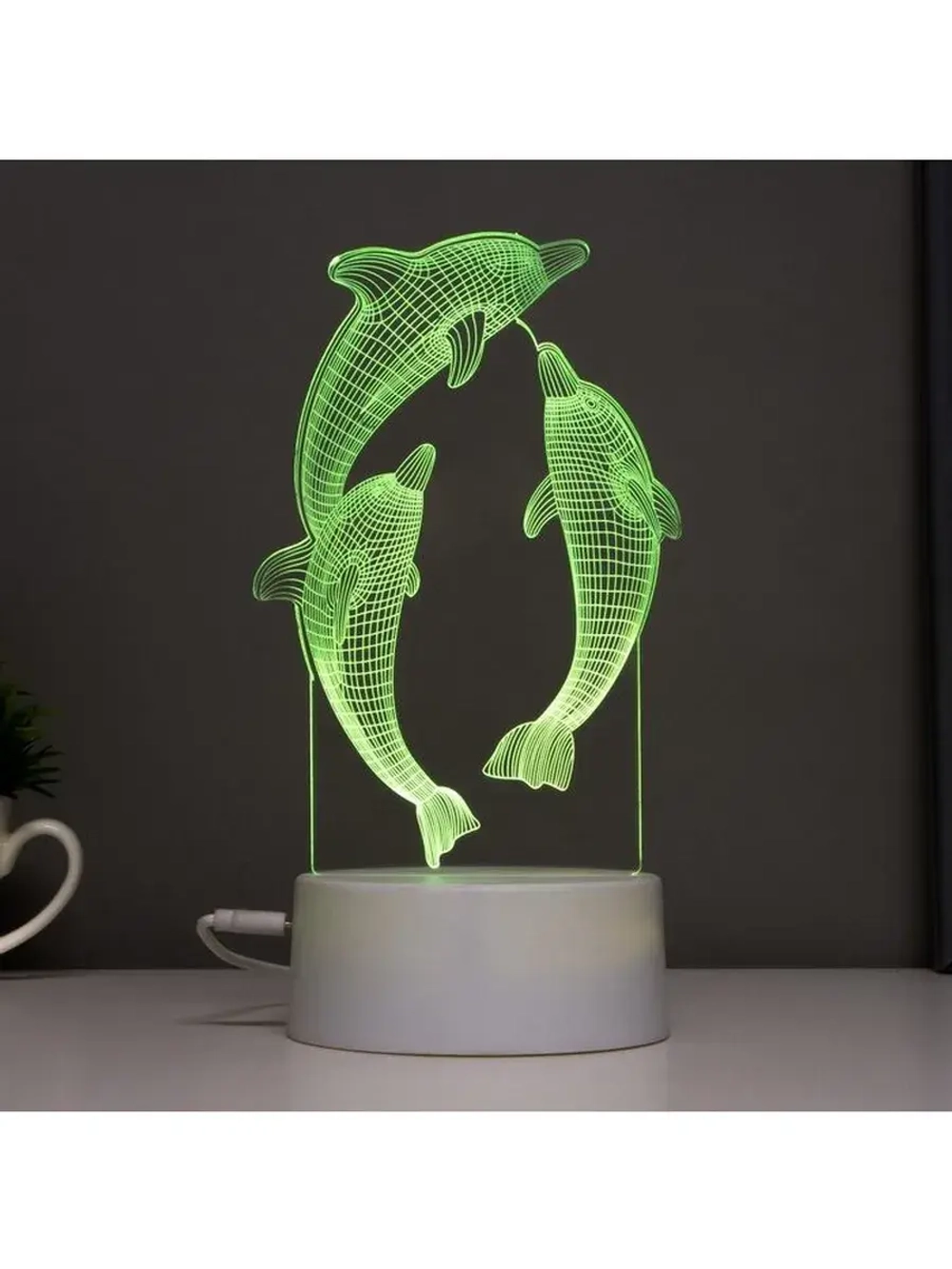 Светильник сенсорный «Дельфины» LED 7 цветов USB/от батареек