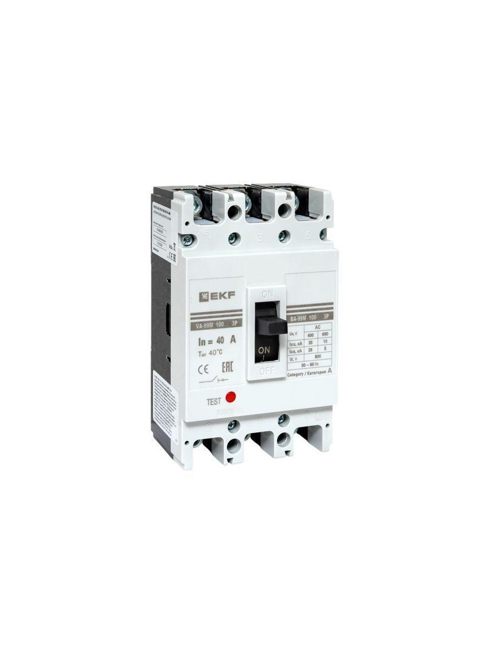 Выключатель автоматический 3п 100/40А 35кА ВА-99М PROxima EKF mccb99-100-40m