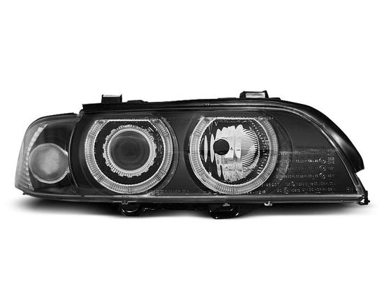 Передние фары Bmw 5 E39 angel eyes H7/H7 black