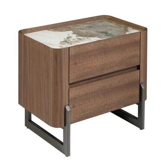 Прикроватная тумбочка Angel Cerda 7152 из ореха и керамики