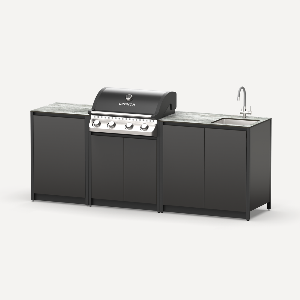 Мангальный комплекс Lounge M-105SG, 2.3 м, черный/серый каспий
