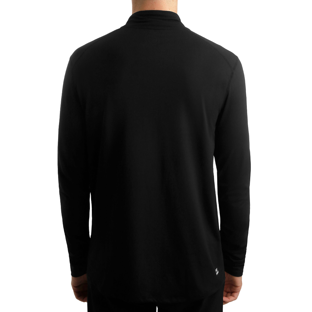 Мужское теннисное поло BIDI BADU Zac Tech Half Zip Long Sleeve Men - Black, White