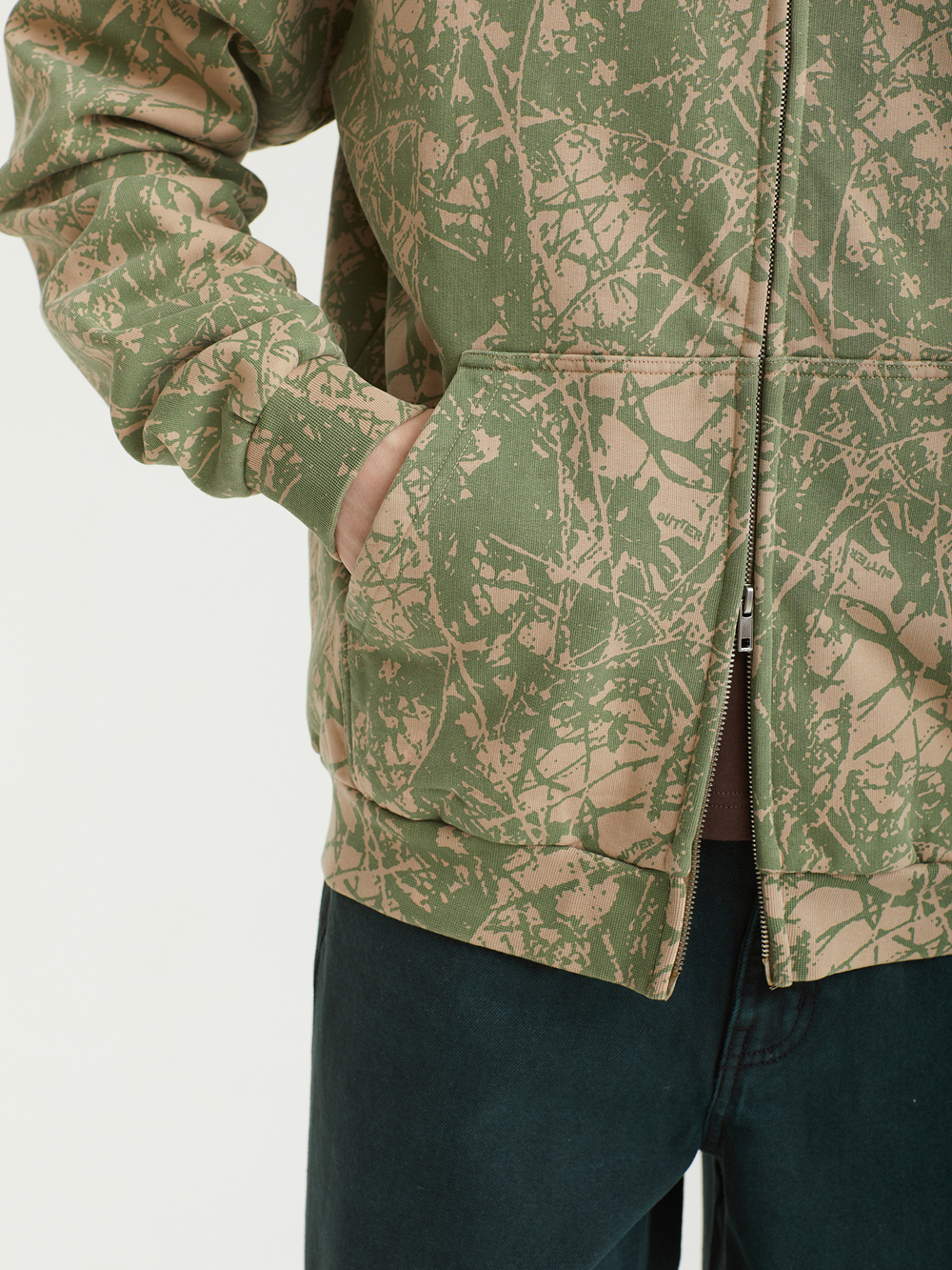 Мужская Толстовка Woods Camo Zip-thru