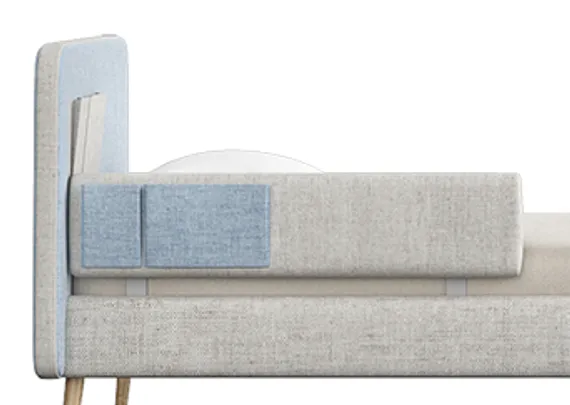 Защитный бортик Soft (бежевый/голубой)