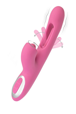 Вибратор с двигающимся язычком и стимулирующим шариком  JOS Monti