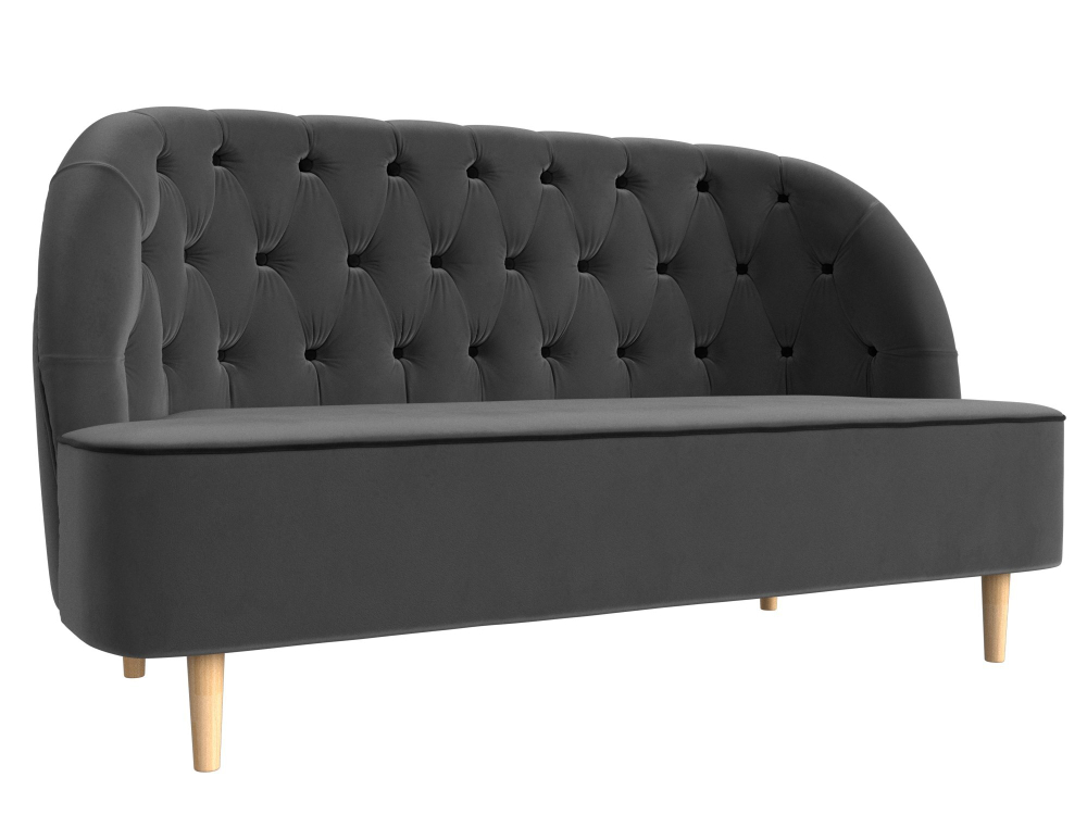 Кушетка Амиса, Серый\Черный, Велюр, 109832