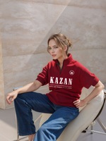 Толстовка женская с зип-воротником "Kazan" красный