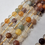 Кварц природный, микс тёплых оттенков шар 6-6.3мм, цена за нить 9.5см (1/4)