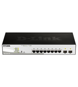 D-Link Smart L2 Switch 8х1000Base-T PoE, 2х1000Base-X SFP, PoE Budget 65W, Compact CLI