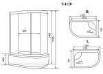 Душевая кабина Timo Standart T-6620 Black Правая