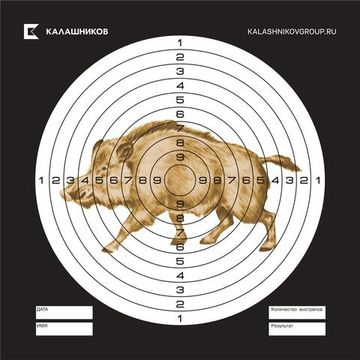 Мишень "Кабан" 140*140, картон 280 гр (50шт) для пневматики