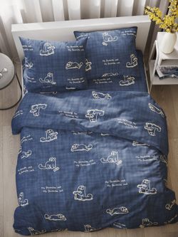 Наволочка комплект 2шт поплин Сказка "Котики Грей" 50x70 см на молнии