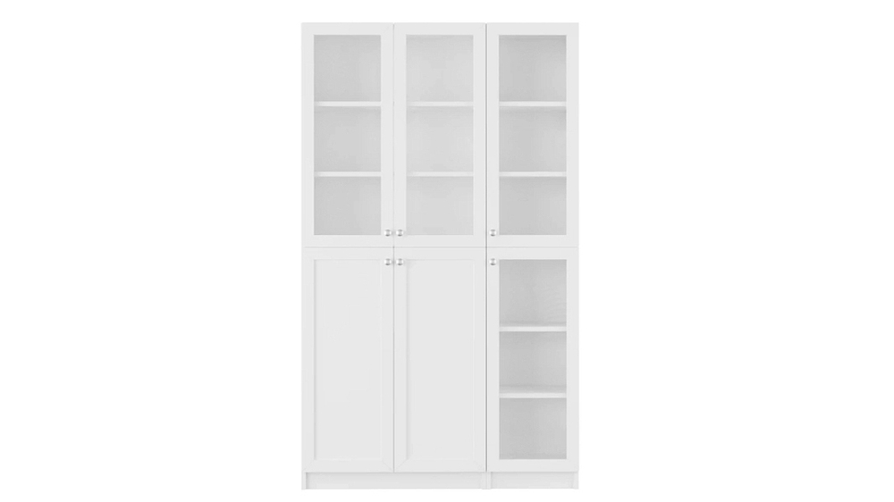 Книжный шкаф Билли 77 Белый Фасадный 0101 120*30*202 см, Белый   Фиеста