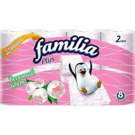 Туалетная бумага Familia Весенний цветок 2 слоя 8 рулонов
