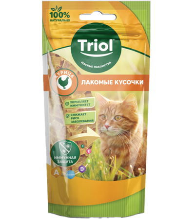 Лакомство для кошек «Лакомые кусочки из курицы», 40гр., Triol