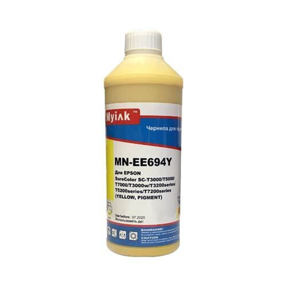 Чернила для EPSON (T6944) SC-T3000/T5000/T7000/T3200/T5200/T7200 (1л, yellow, Pigment) EE694Y MyInk