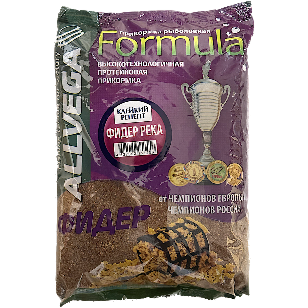 Прикормка рыб. Allvega Formula 0.9кг Feeder River (фидер река) клейкий рецепт