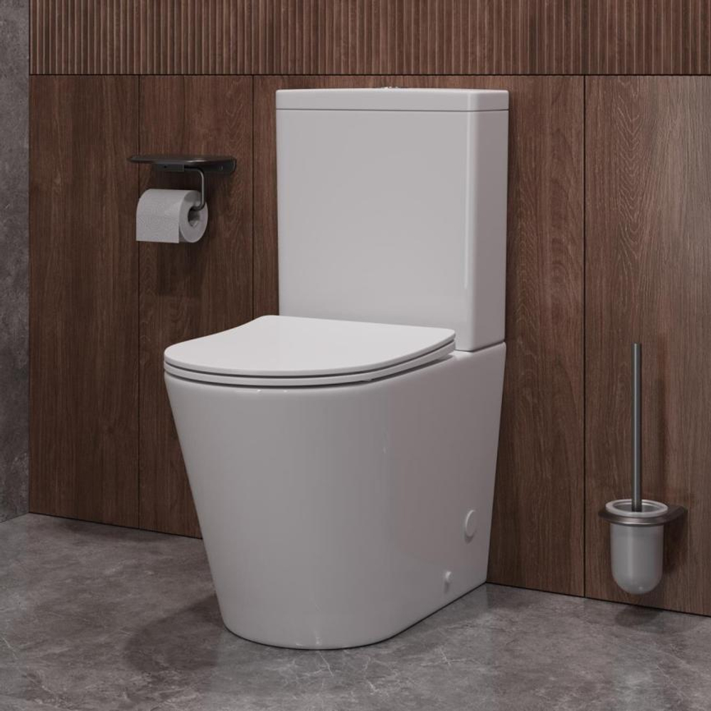 Унитаз-компакт CEZARES LINER CZR-6726-CP-TOR/SC безободковый с сиденьем и смывом TORNADO