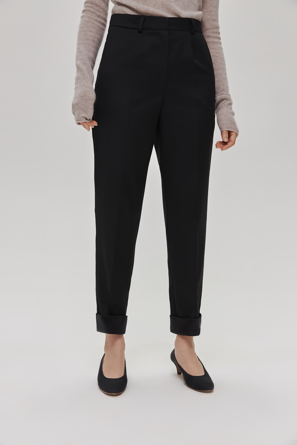 Брюки с отворотами (Просто идеальные брюки), черные