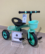 Велосипед 3-х колесный (баг., корзина, пласт. колеса) арт. Sl-001 Мятный, 36005