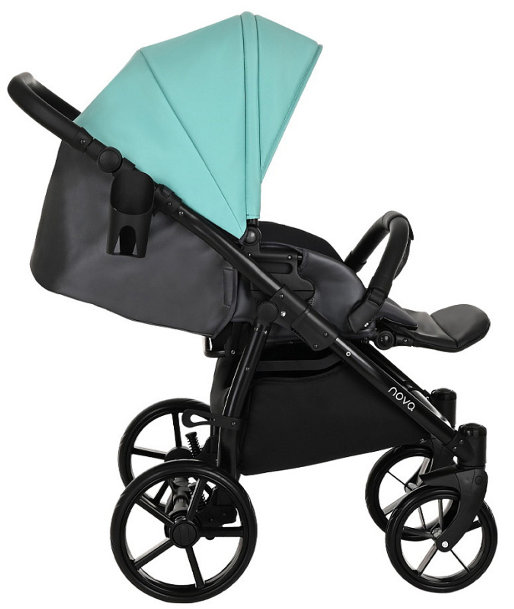 Детская коляска Tutis Novo Reflective 3 в 1 1142236 Кожа Antracite Metalic/Mint