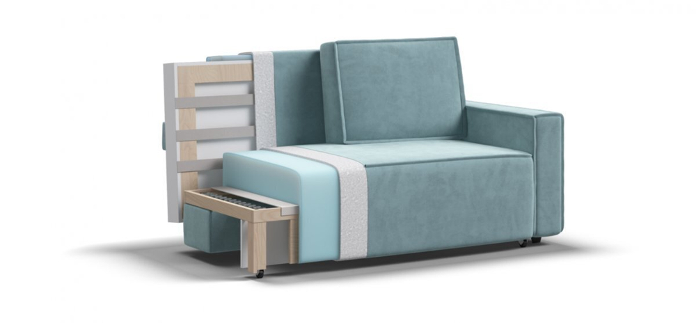 Диван Норд двухместный Велюр Монолит аква