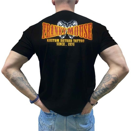 Футболка Franky Mouse Custom motor Live is nonsense череп в шлеме в очках (S / черный)