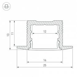 Профиль встраиваемый Arlight SL-SLIM 036040