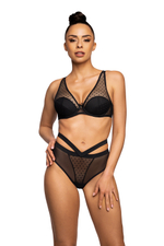 Трусы-стринг S-3714-4 Dotssy Czarny MAT