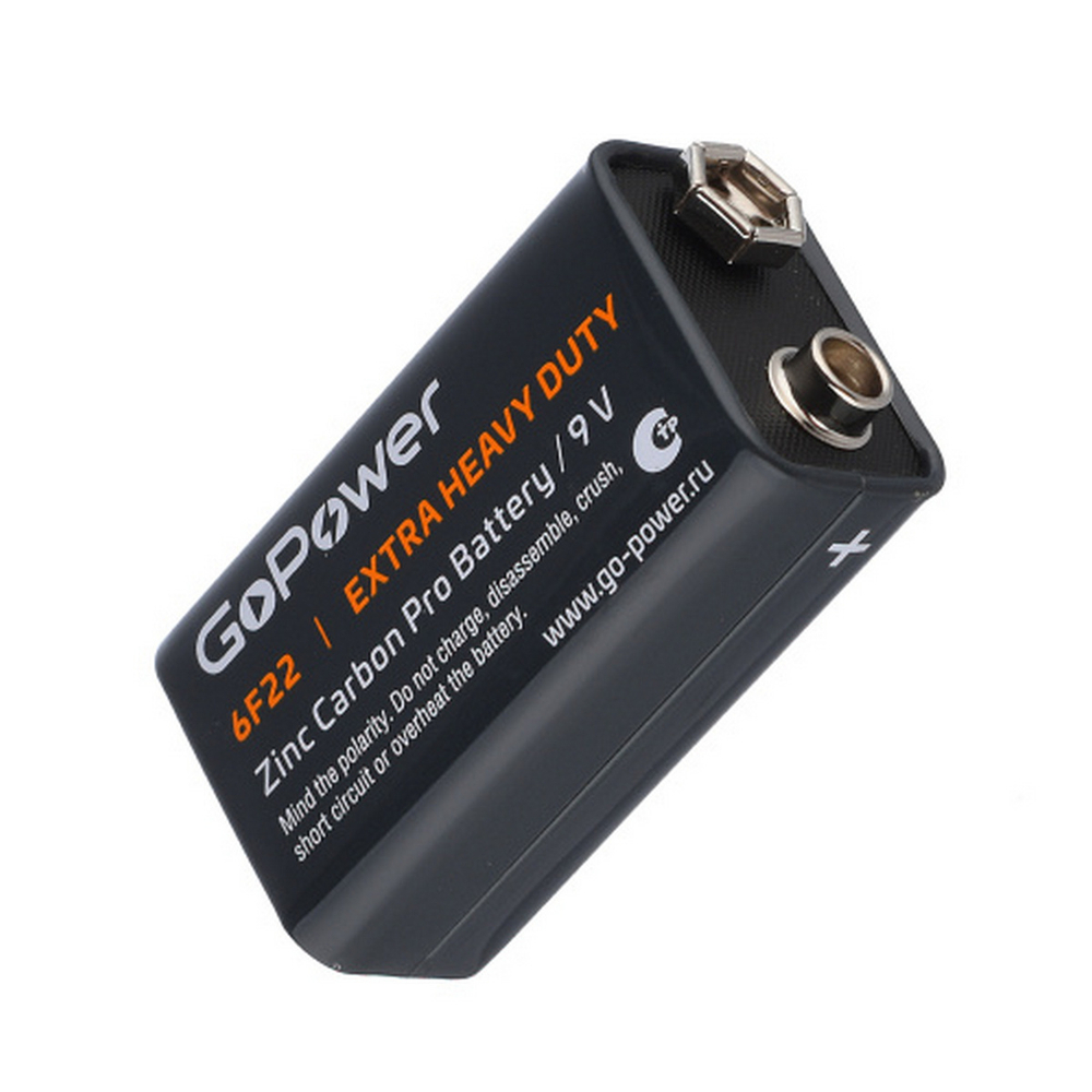 Батарейка Крона 6F22 SR-1 Gopower Extra Heavy Duty 9 (1шт)