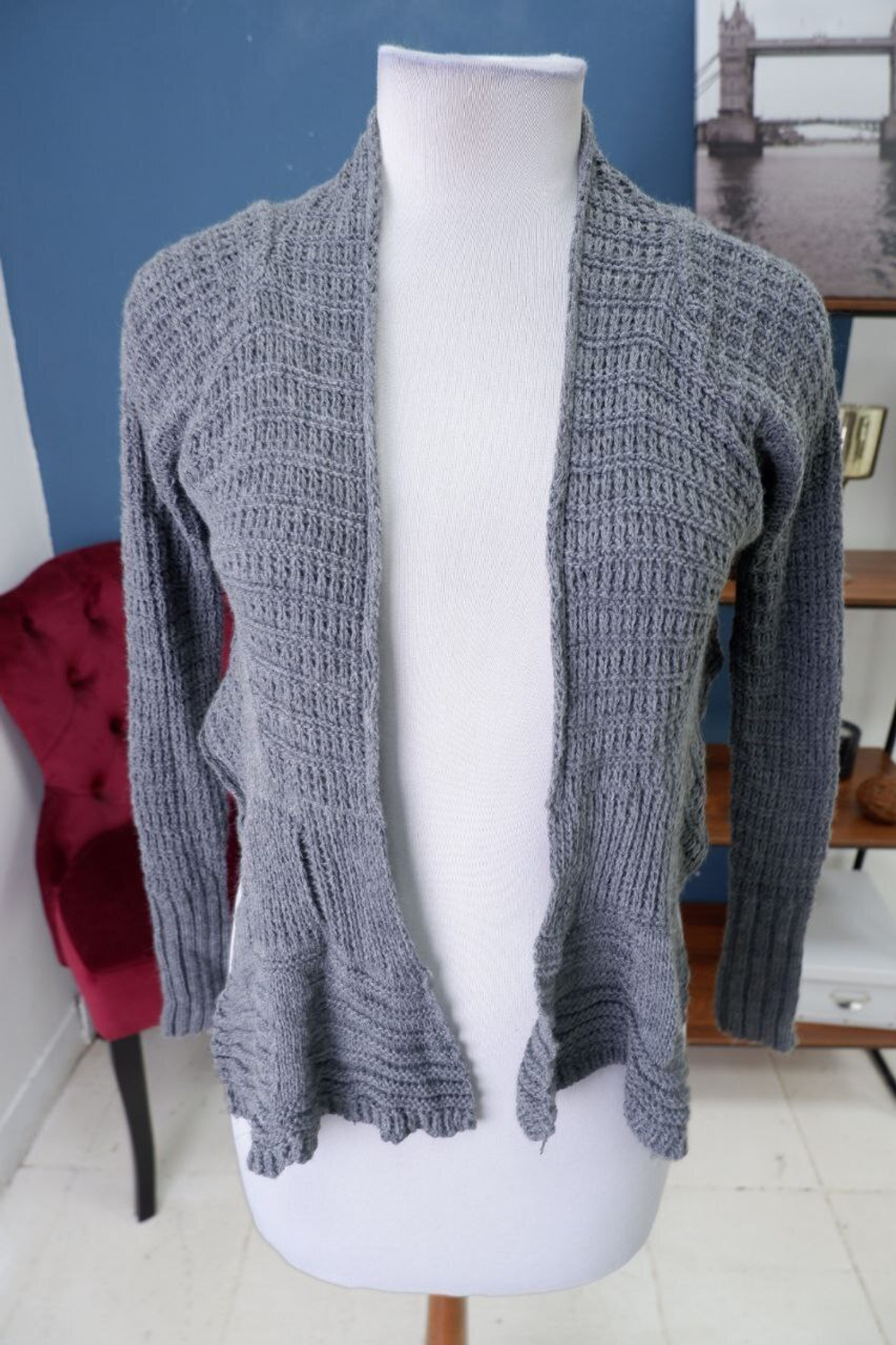 Болеро вязаное серое 44-46 размер