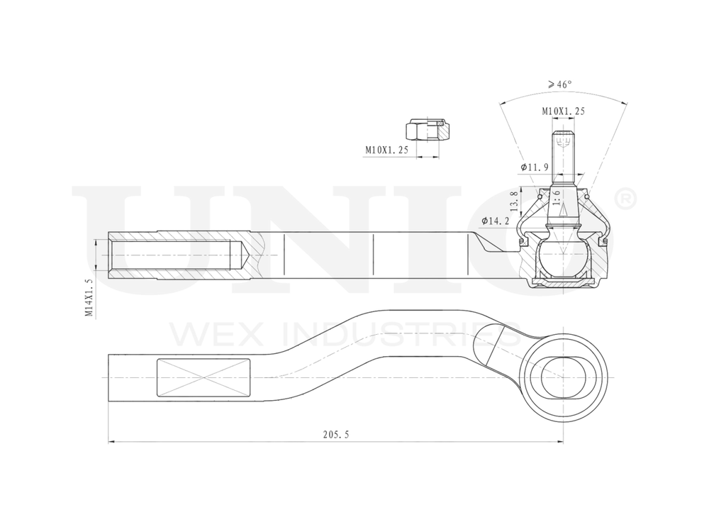 Наконечник рулевой правый UNIO SSP-10166