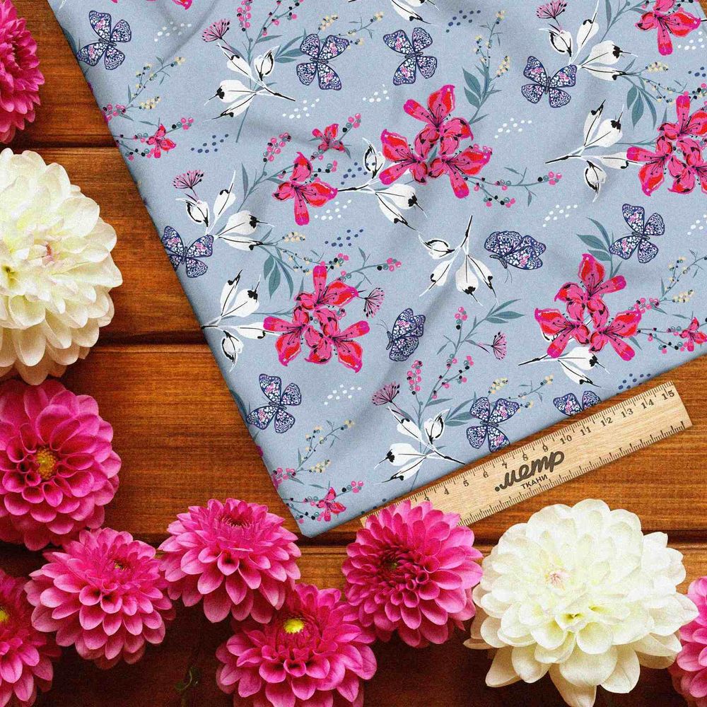 Ткань шифон цветочные страсти