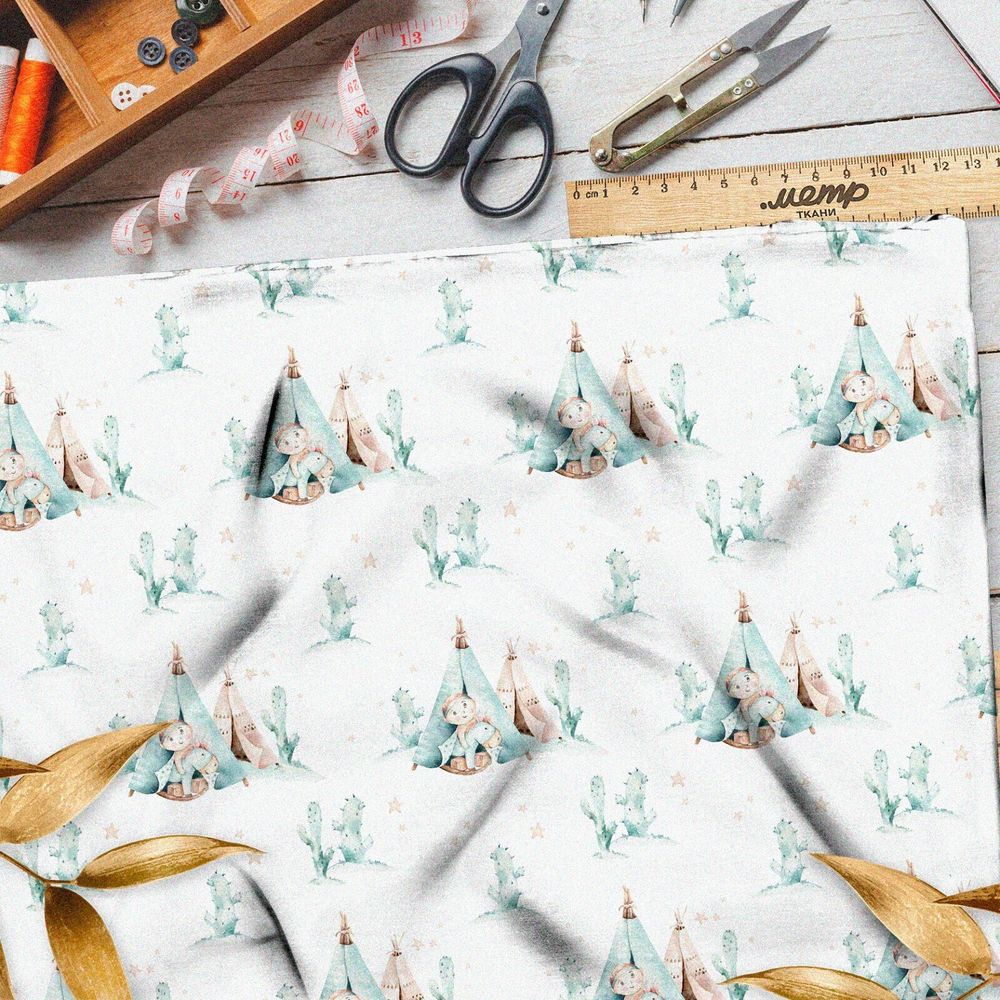 Ткань шифон сказочные вигвамы