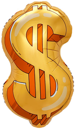Шар (32''/81 см) Фигура, Знак Доллара, Золото