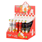 Ручка шариковая, автоматическая, 10в1, Basir, серия "ЗАЙЧИК", 10-ти цветная, с резиновой фигуркой, 36 шт