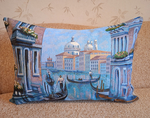 Декоративная гобеленовая наволочка для интерьерной подушки Вечерняя Венеция 68х47