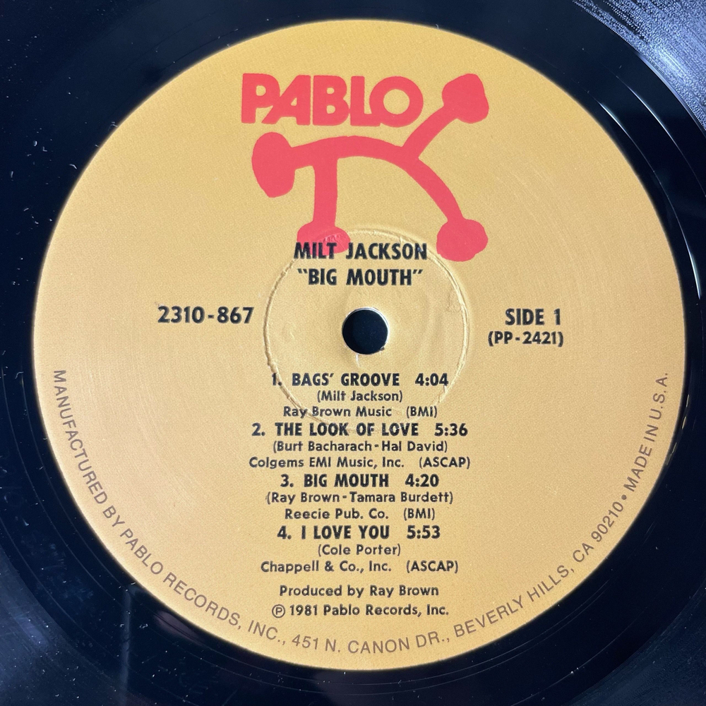 Винтажная виниловая пластинка LP Milt Jackson Big Mouth (США 1981)