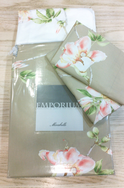 Постельное белье 1.5 спальное Mirabello Chorisia бежевое Италия