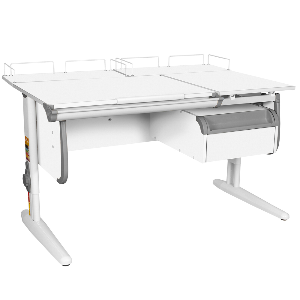 Растущая парта Дэми СУТ 25 с задними полками СУТ.15.210 и навесной тумбой (1200×880 мм)