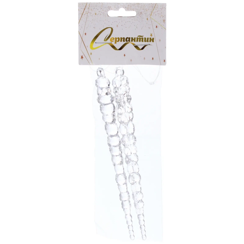 Подвеска «Изящная сосулька» 15 см (набор 2 шт), Прозрачный