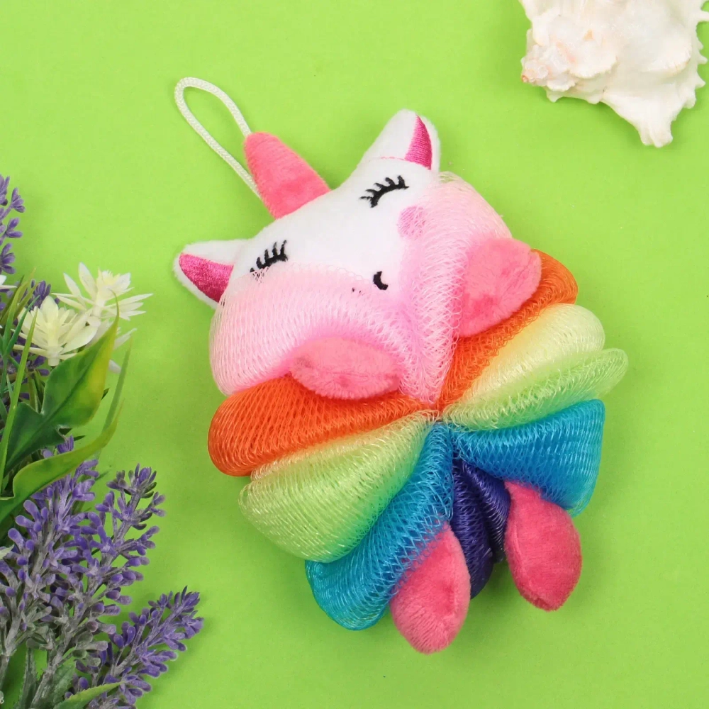 Мочалка нейлоновая для тела детская «MIR KRASOK», единорожек, 17*10см (ZIP пакет)