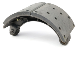 Колодка барабанного тормоза китайский мост HanDe DH7131.200хх 16 тонн, а/м  SHAANXI F3000, КАМАЗ (заднего моста автобус) (1шт./ ширина 220 мм./ с роликом / 8+10 отверстий разные накладки/ литая/ DZ9112340060) Набережные челны