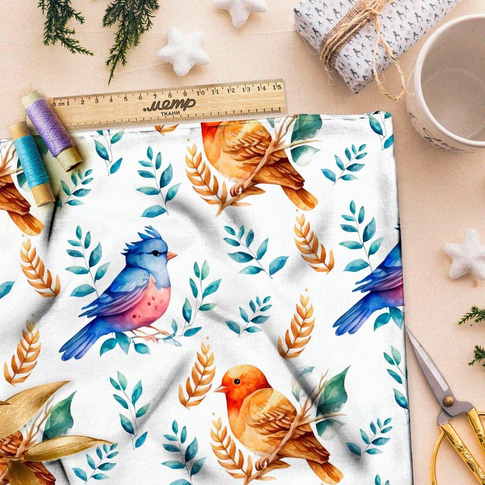 Ткань Барби садовые птахи