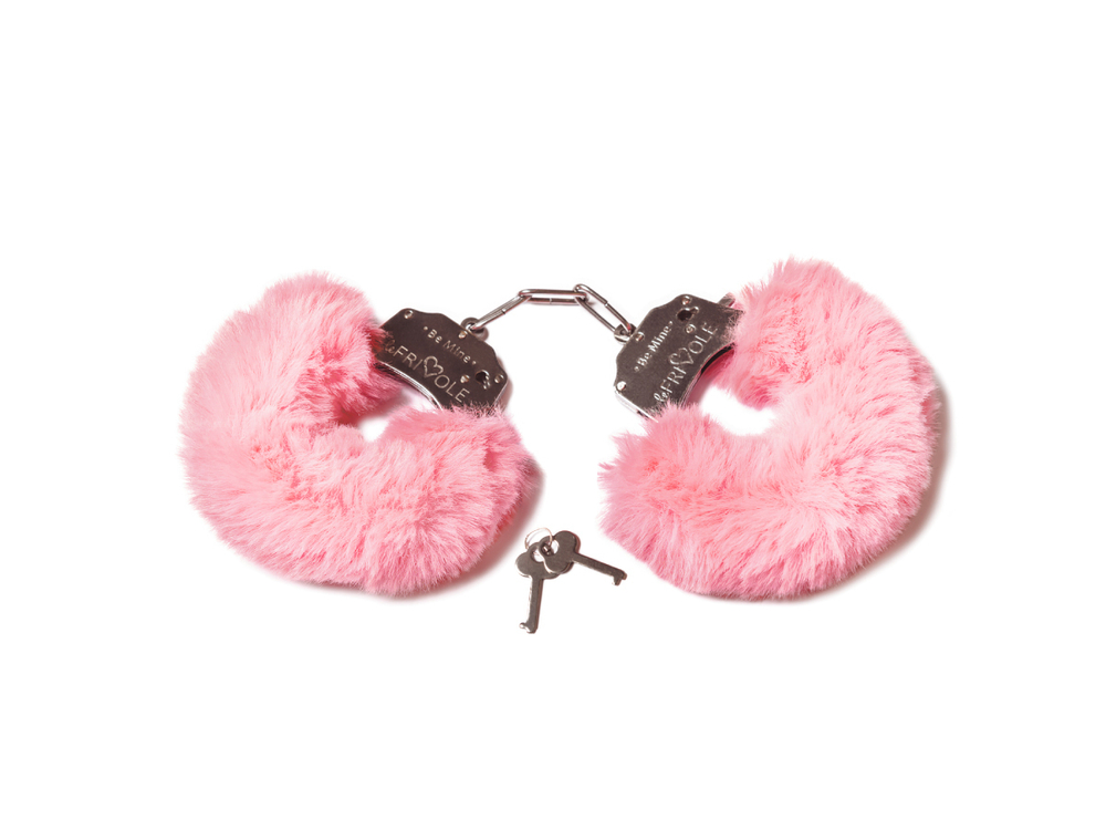 Шикарные наручники с пушистым светло-розовым мехом