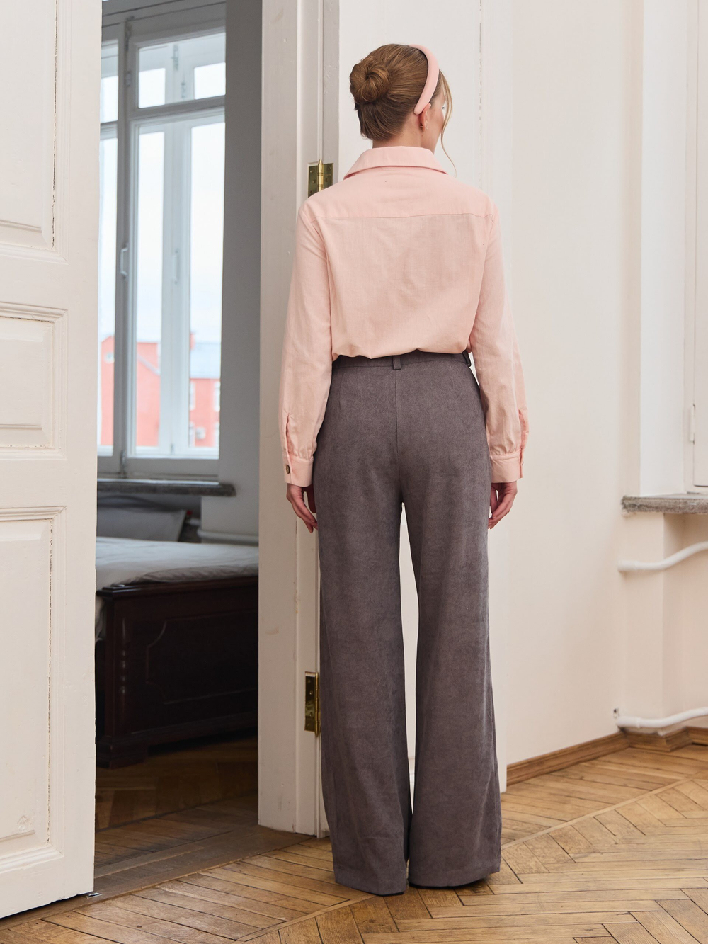 Брюки палаццо вельветовые