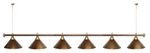 Лампа STARTBILLIARDS 6 пл. (плафоны зеленые,штанга золотая,фурнитура золото)
