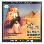 Light Mountain, Натуральное средство для окрашивания и ухода за волосами, Темно-коричневый, 4 унции (113 г)